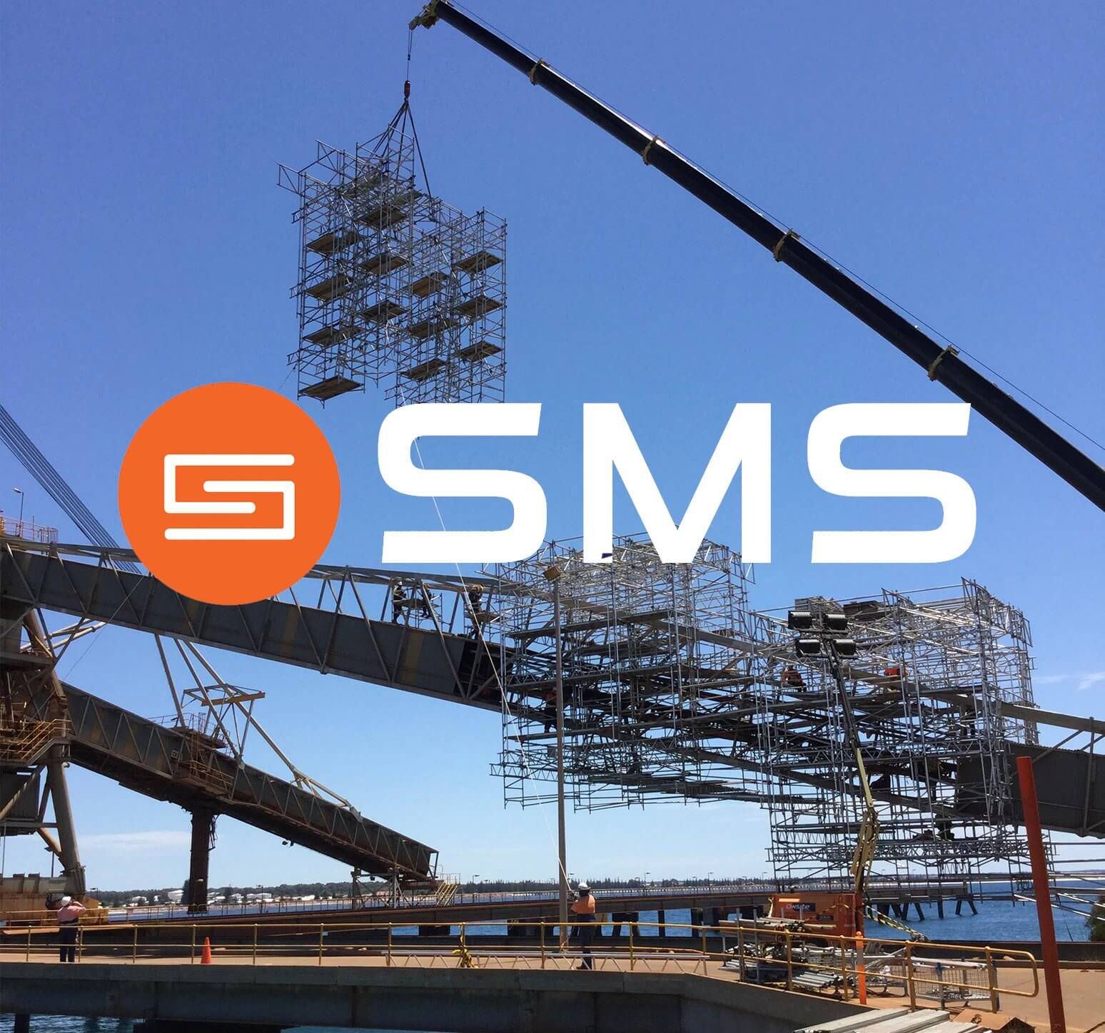 Esperance crane lift and SMS brand logo.