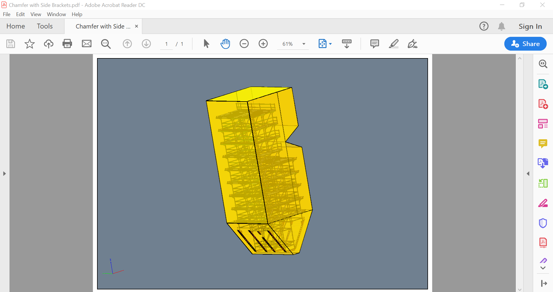 Screenshot of a 3D model exported into PDF format.