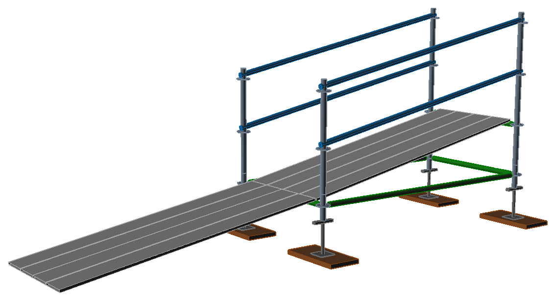 3D image of a sloped bay with ramp.