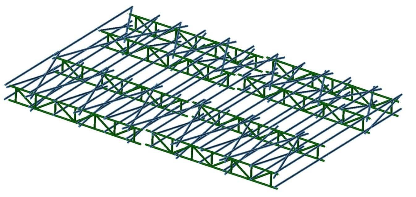 3D model of a scaffolding structure.